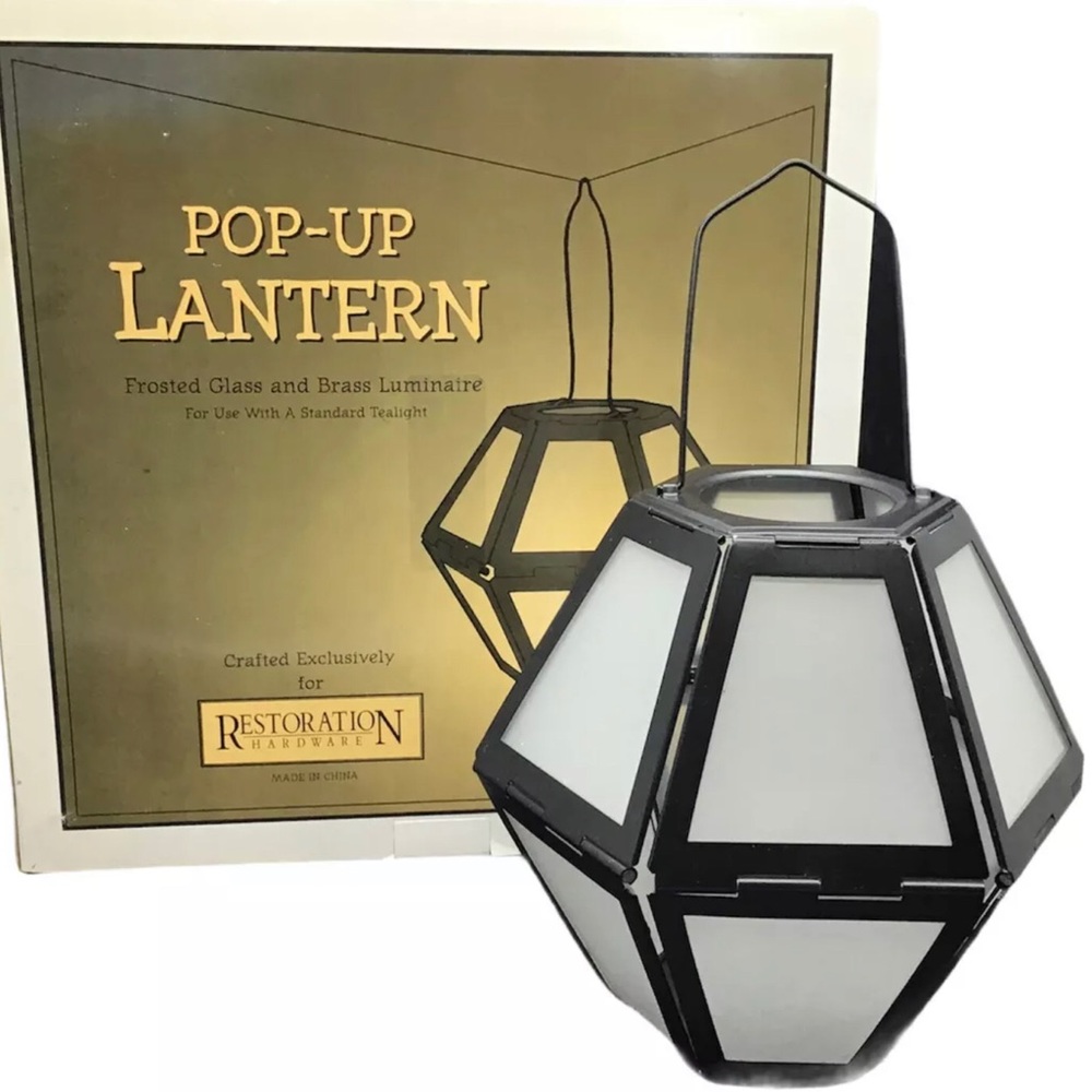 RESTORATION HARDWARE Pop-Up Hanging Lantern NEW